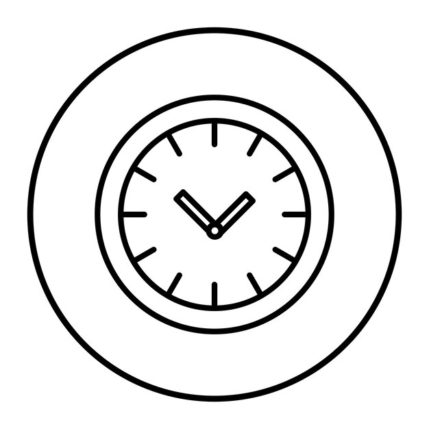 El icono del vector del reloj se puede utilizar para el conjunto de iconos del ferrocarril