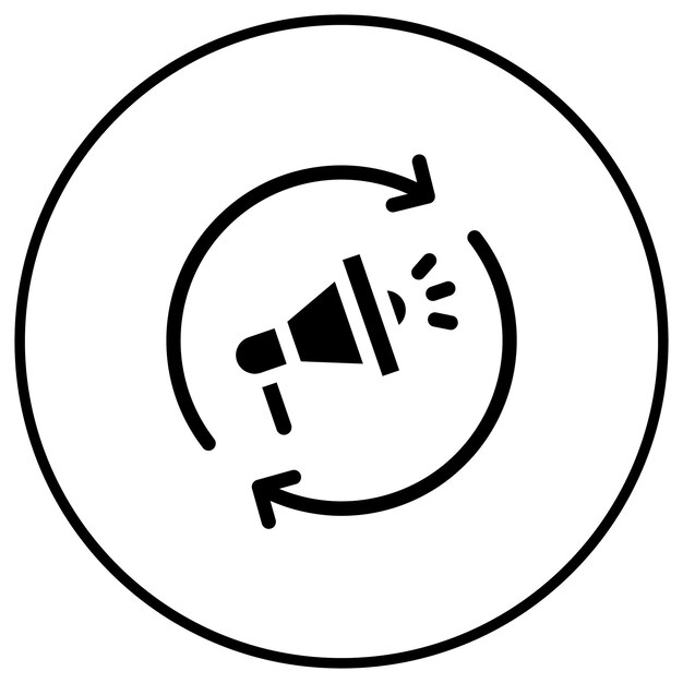 El icono del vector de remarketing se puede utilizar para el conjunto de iconos de marketing digital
