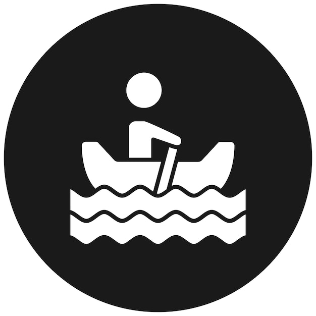 El icono del vector de remo se puede usar para el conjunto de iconos deportivos