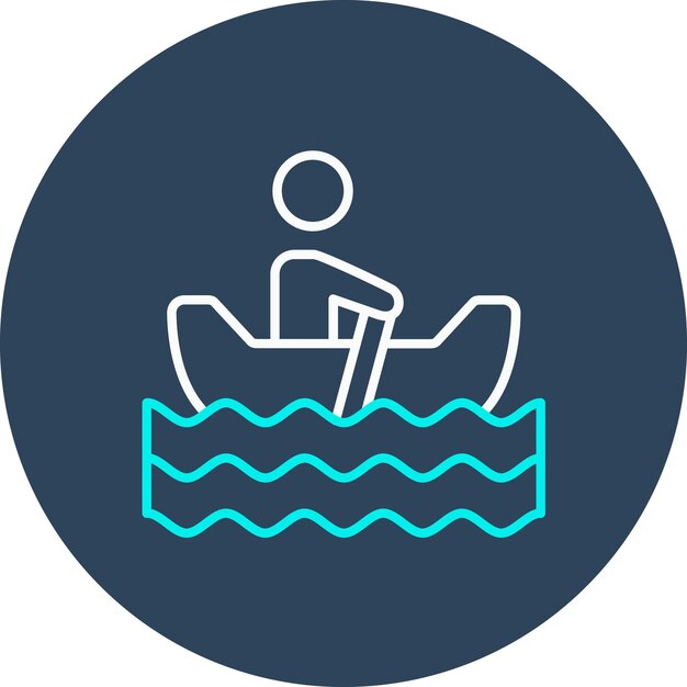 El icono del vector de remo se puede usar para el conjunto de iconos deportivos