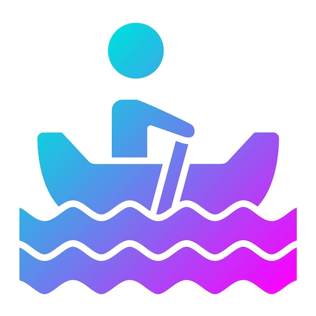 El icono del vector de remo se puede usar para el conjunto de iconos deportivos