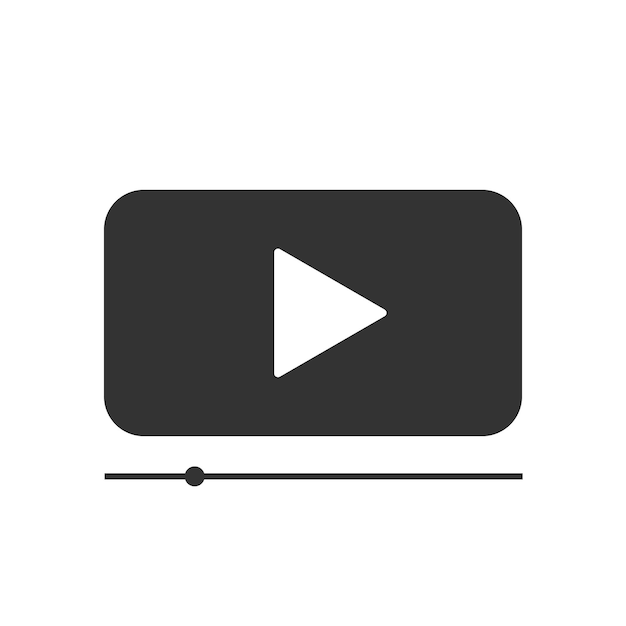 Icono de vector de reproductor de vídeo Plantilla para su diseño