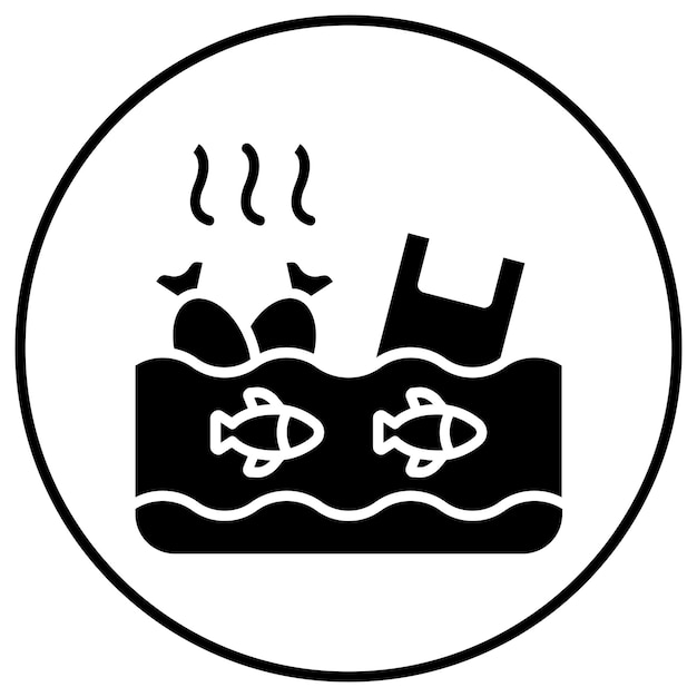 El icono del vector de residuos oceánicos se puede utilizar para el conjunto de iconos de contaminación