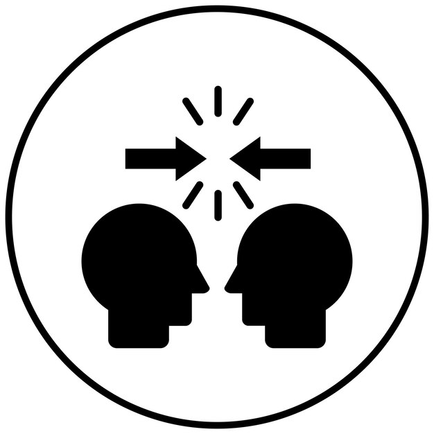 El icono del vector de resolución de conflictos se puede utilizar para el conjunto de iconos de rasgos de personalidad