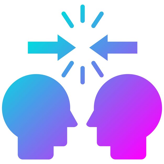 El icono del vector de resolución de conflictos se puede utilizar para el conjunto de iconos de rasgos de personalidad