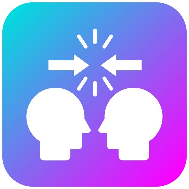 El icono del vector de resolución de conflictos se puede utilizar para el conjunto de iconos de rasgos de personalidad