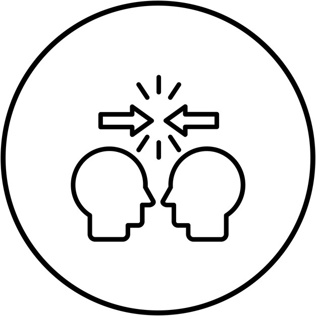 El icono del vector de resolución de conflictos se puede utilizar para el conjunto de iconos de rasgos de personalidad
