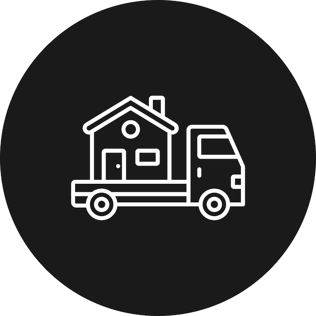 El icono del vector de reubicación de la casa se puede utilizar para el conjunto de iconos de bienes raíces