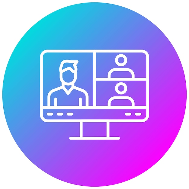 El icono del vector de reuniones en línea se puede utilizar para el conjunto de iconos de comunicaciones