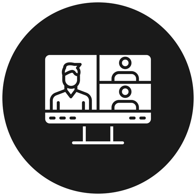 El icono del vector de reuniones en línea se puede utilizar para el conjunto de iconos de comunicaciones
