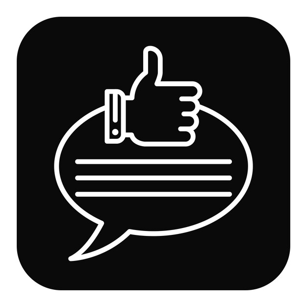 El icono del vector de revisión positiva se puede utilizar para el conjunto de iconos de comentarios del cliente