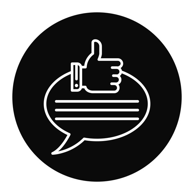El icono del vector de revisión positiva se puede utilizar para el conjunto de iconos de comentarios del cliente