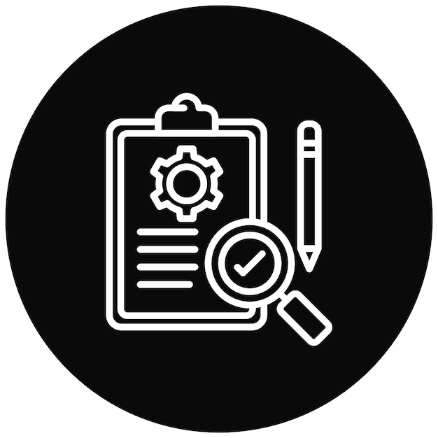 El icono del vector de revisión del proyecto se puede utilizar para el conjunto de iconos de evaluación del proyecto