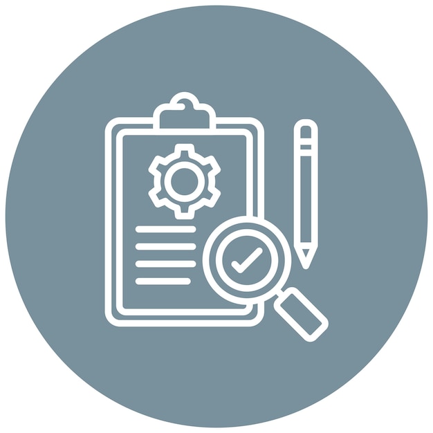 El icono del vector de revisión del proyecto se puede utilizar para el conjunto de iconos de evaluación del proyecto