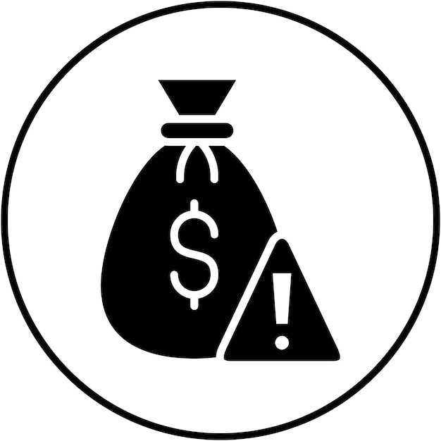 El icono del vector de riesgo financiero puede utilizarse para el conjunto de iconos de gestión de riesgos