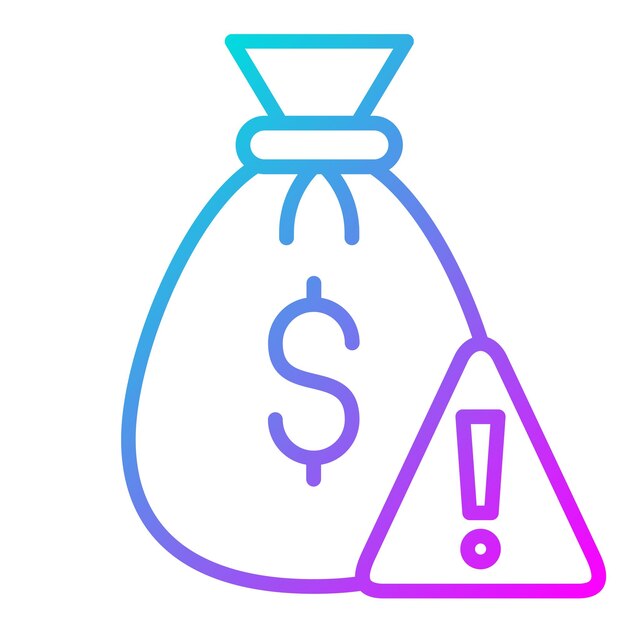 El icono del vector de riesgo financiero puede utilizarse para el conjunto de iconos de gestión de riesgos