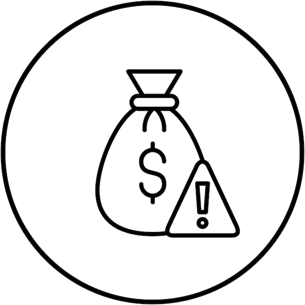 El icono del vector de riesgo financiero puede utilizarse para el conjunto de iconos de gestión de riesgos