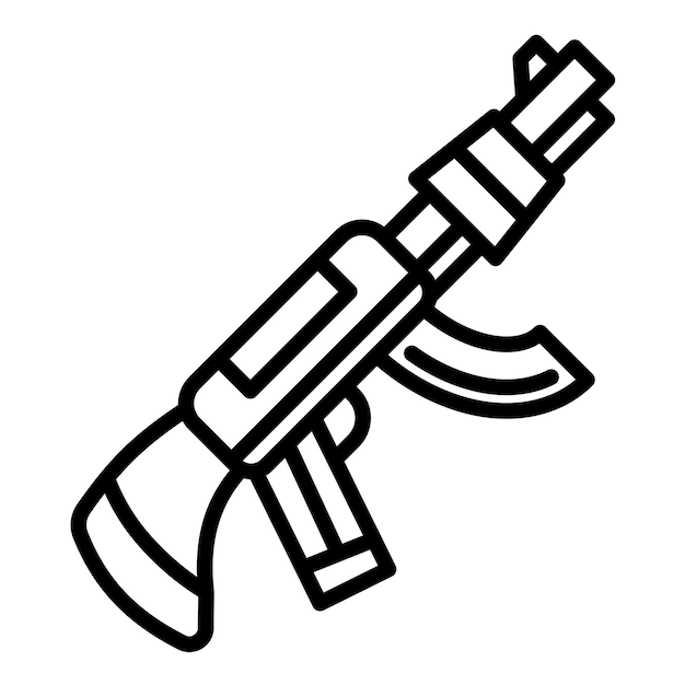 El icono del vector del rifle se puede usar para el conjunto de iconos de disparo