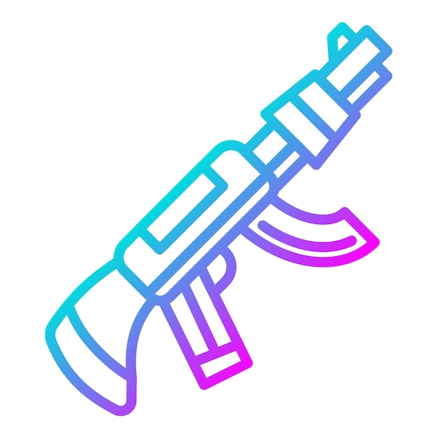 El icono del vector del rifle se puede usar para el conjunto de iconos de disparo