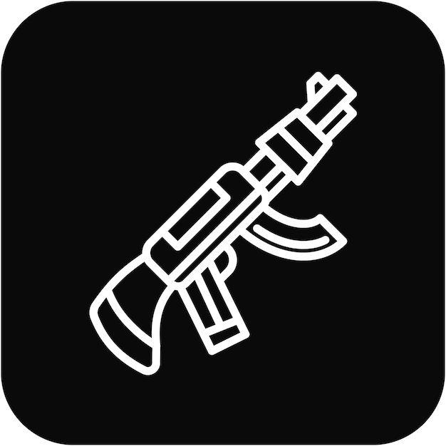 El icono del vector del rifle se puede usar para el conjunto de iconos de disparo