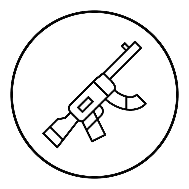 El icono del vector del rifle se puede usar para el conjunto de iconos militares