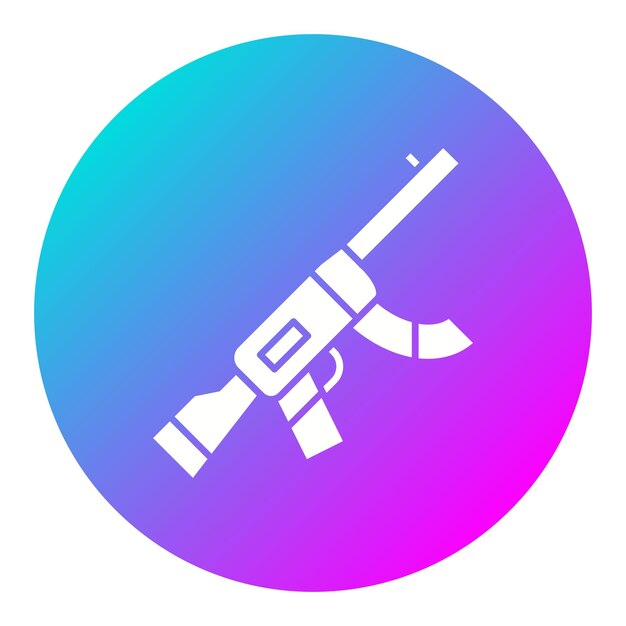 El icono del vector del rifle se puede usar para el conjunto de iconos militares