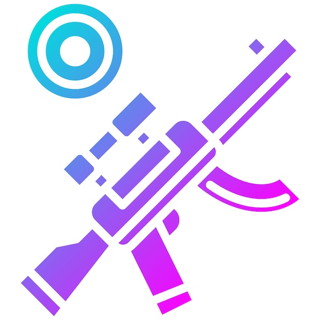 El icono del vector del rifle se puede usar para el conjunto de iconos de tiro con arco