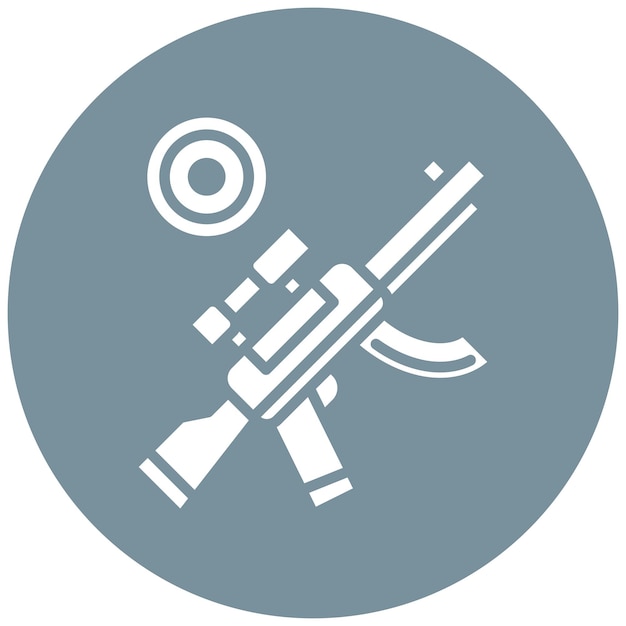 El icono del vector del rifle se puede usar para el conjunto de iconos de tiro con arco