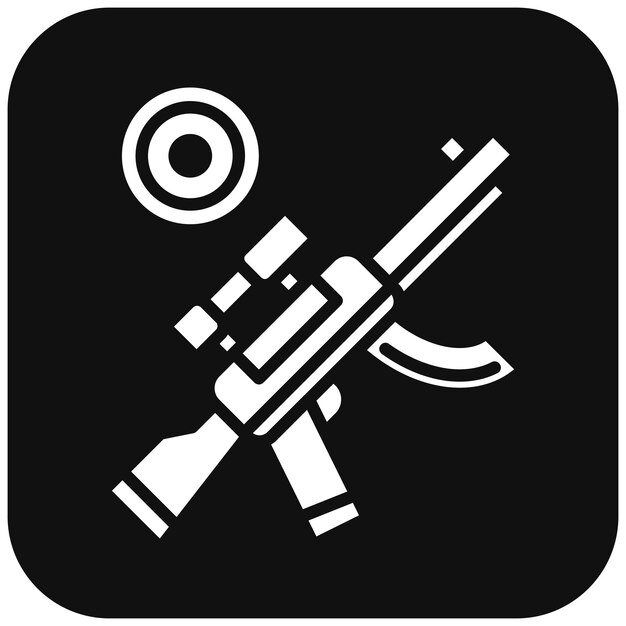 El icono del vector del rifle se puede usar para el conjunto de iconos de tiro con arco