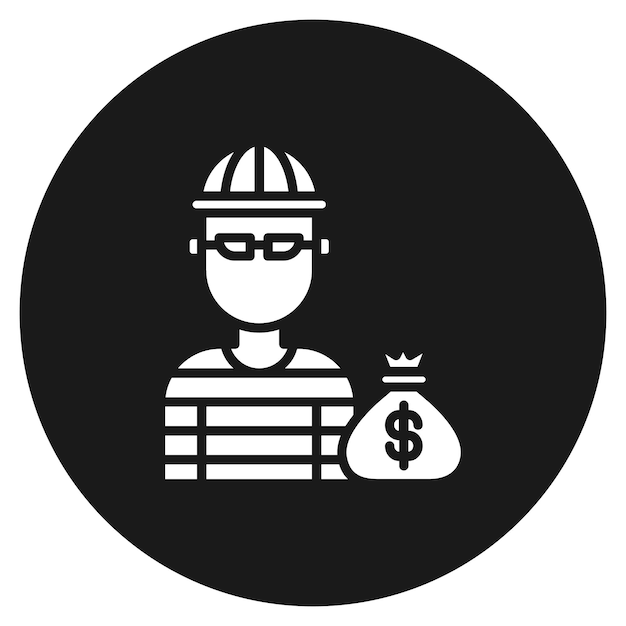 El icono del vector de robo se puede usar para el conjunto de iconos de Crimen y Ley