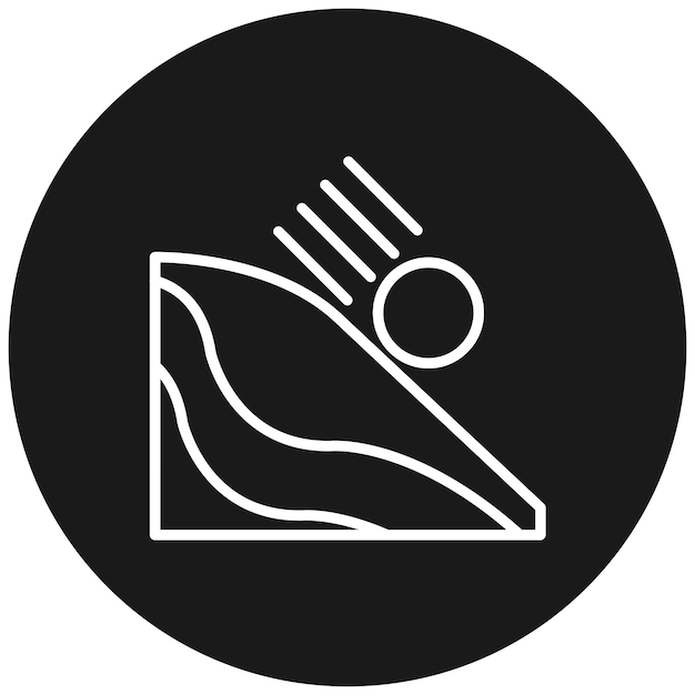 El icono del vector rodante se puede usar para el conjunto de iconos de física