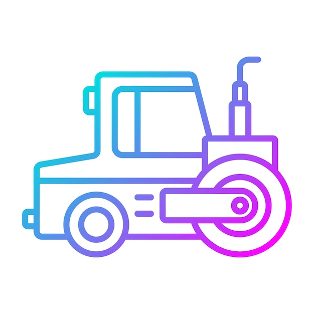 Vector el icono del vector de rodillos de carretera se puede utilizar para el conjunto de iconos de herramientas de construcción