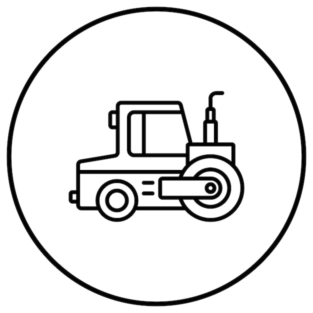 Vector el icono del vector de rodillos de carretera se puede utilizar para el conjunto de iconos de herramientas de construcción