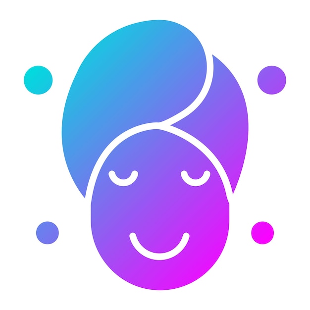 El icono del vector de rostro limpio se puede usar para el conjunto de iconos de cuidado de la piel