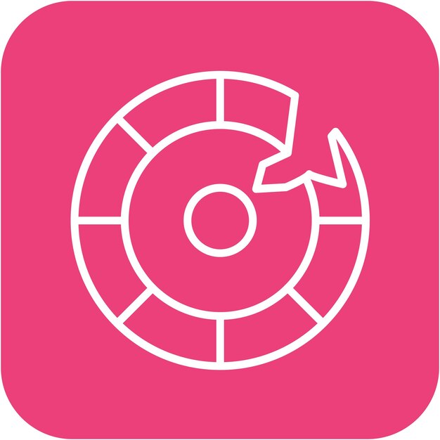 El icono del vector roto se puede usar para el conjunto de iconos del casino