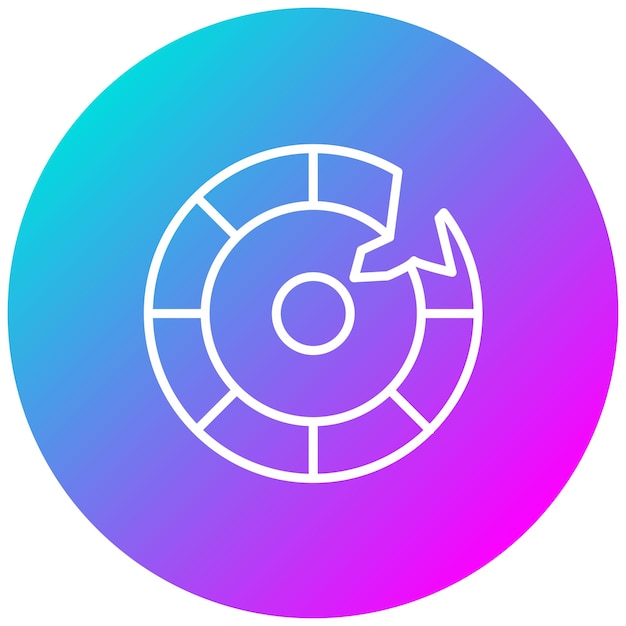 El icono del vector roto se puede usar para el conjunto de iconos del casino