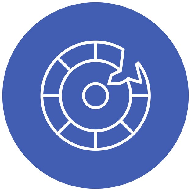 El icono del vector roto se puede usar para el conjunto de iconos del casino