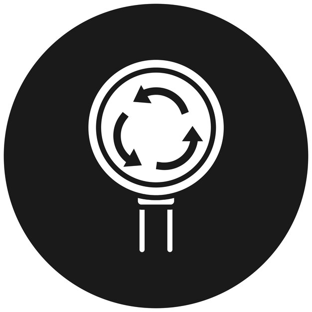 El icono del vector de la rotonda se puede utilizar para el conjunto de iconos de las señales de tráfico