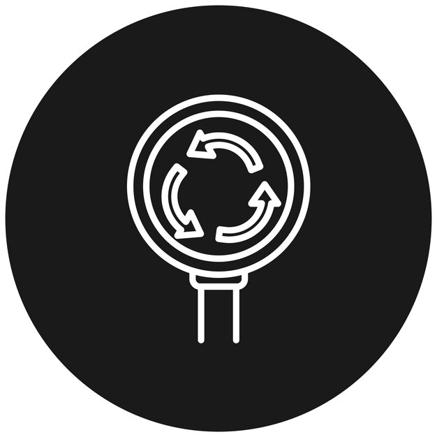 El icono del vector de la rotonda se puede utilizar para el conjunto de iconos de las señales de tráfico