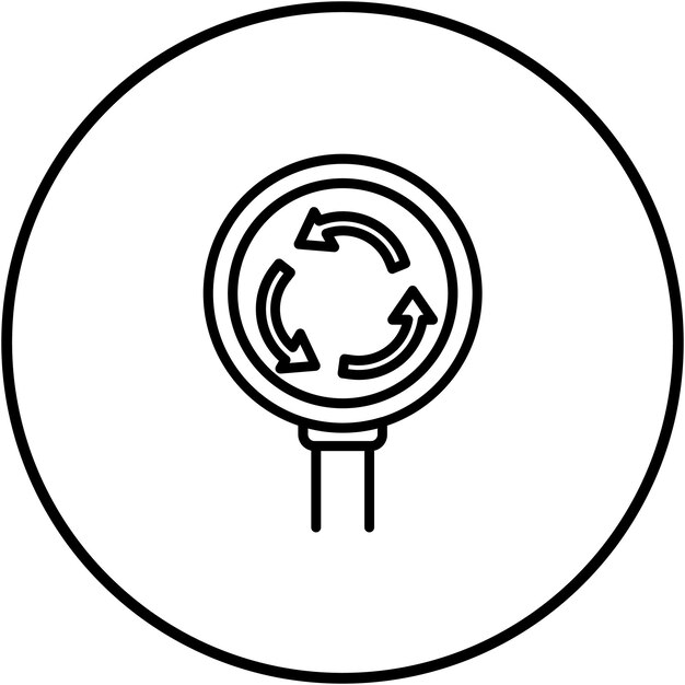 El icono del vector de la rotonda se puede utilizar para el conjunto de iconos de las señales de tráfico