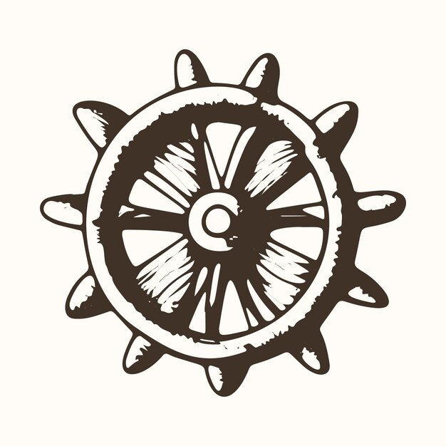 Icono de vector de rueda de engranaje industrial para tecnología y maquinaria