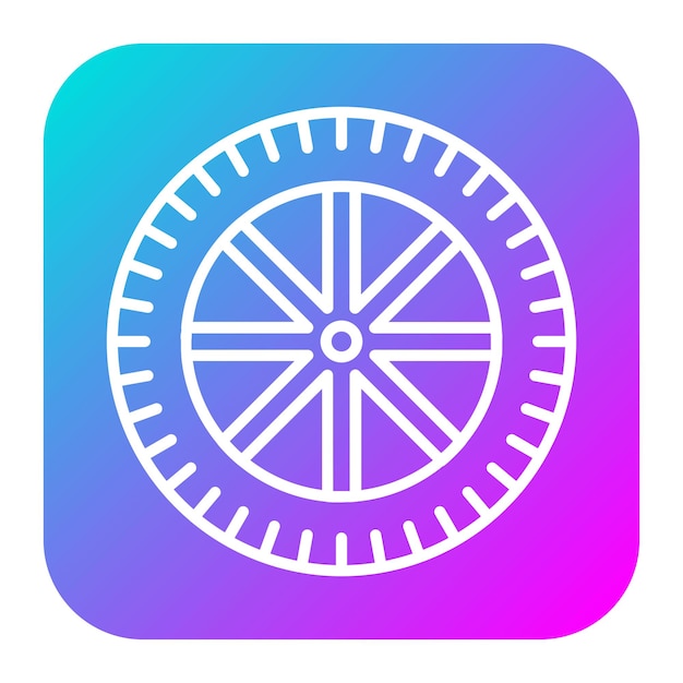 El icono del vector de la rueda se puede utilizar para el conjunto de iconos del ferrocarril