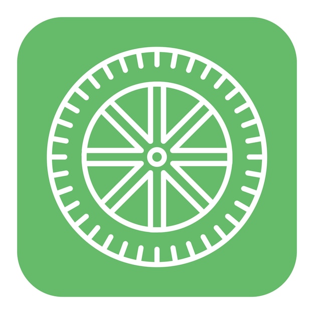 El icono del vector de la rueda se puede utilizar para el conjunto de iconos del ferrocarril