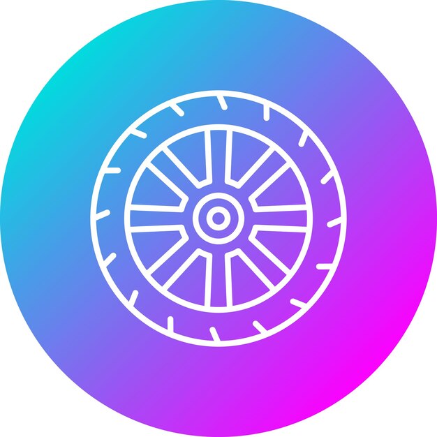 El icono del vector de la rueda se puede utilizar para el conjunto de iconos de reparación de automóviles