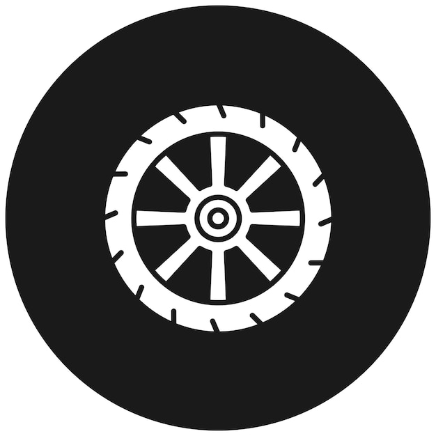 El icono del vector de la rueda se puede utilizar para el conjunto de iconos de reparación de automóviles