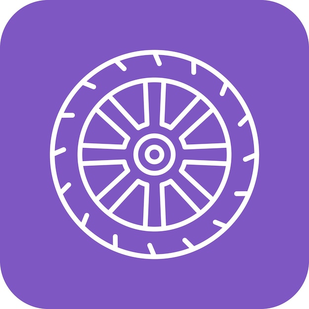 El icono del vector de la rueda se puede utilizar para el conjunto de iconos de reparación de automóviles