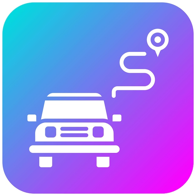 El icono del vector de ruta de conducción se puede utilizar para el conjunto de iconos de mapa y navegación