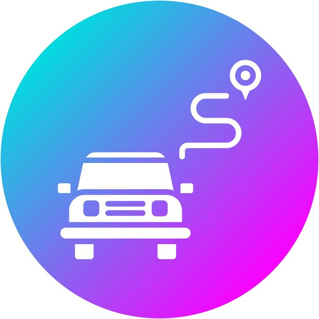 El icono del vector de ruta de conducción se puede utilizar para el conjunto de iconos de mapa y navegación