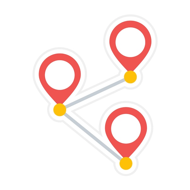El icono del vector de ruta del mapa se puede utilizar para el conjunto de iconos del mapa y la navegación