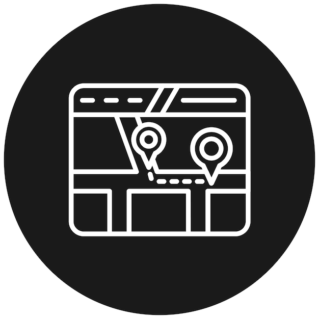 El icono del vector de ruta del mapa se puede utilizar para el conjunto de iconos de marketing web